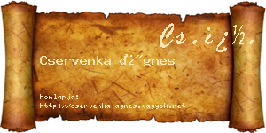Cservenka Ágnes névjegykártya