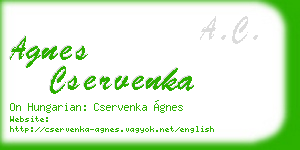 agnes cservenka business card